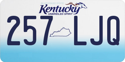 KY license plate 257LJQ