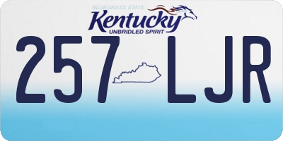 KY license plate 257LJR
