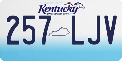 KY license plate 257LJV