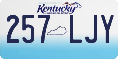 KY license plate 257LJY