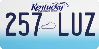 KY license plate 257LUZ