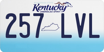 KY license plate 257LVL