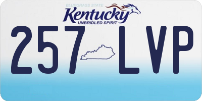 KY license plate 257LVP