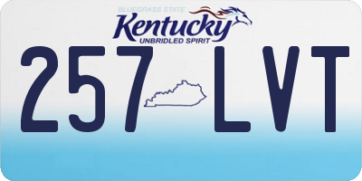 KY license plate 257LVT