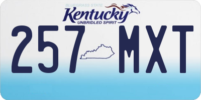 KY license plate 257MXT