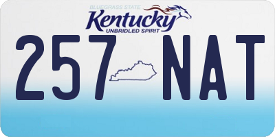 KY license plate 257NAT