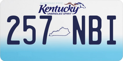 KY license plate 257NBI
