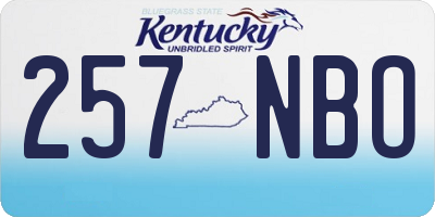 KY license plate 257NBO