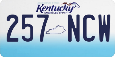 KY license plate 257NCW