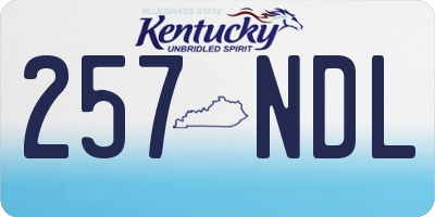 KY license plate 257NDL