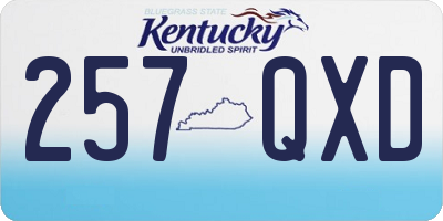 KY license plate 257QXD