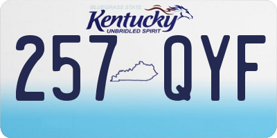 KY license plate 257QYF