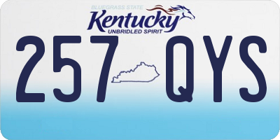 KY license plate 257QYS