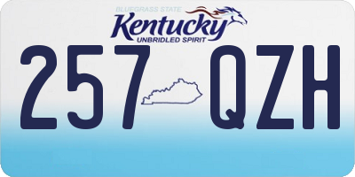 KY license plate 257QZH