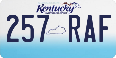 KY license plate 257RAF