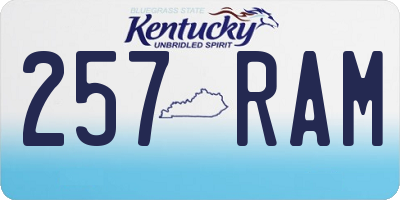 KY license plate 257RAM