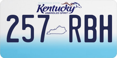 KY license plate 257RBH