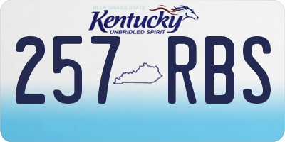 KY license plate 257RBS
