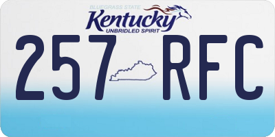 KY license plate 257RFC