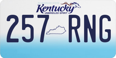 KY license plate 257RNG
