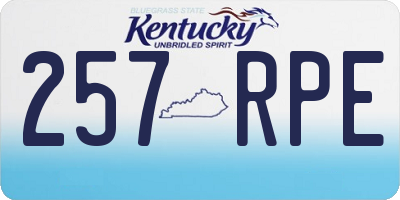 KY license plate 257RPE