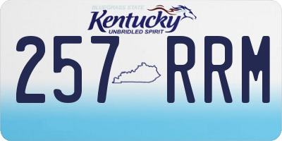 KY license plate 257RRM