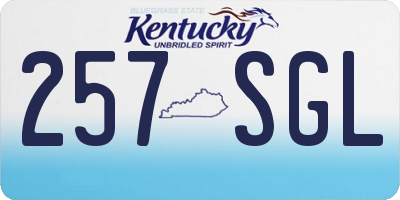 KY license plate 257SGL