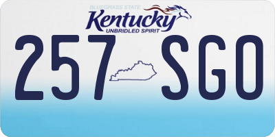KY license plate 257SGO