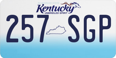 KY license plate 257SGP