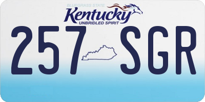 KY license plate 257SGR