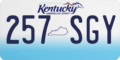 KY license plate 257SGY
