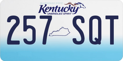 KY license plate 257SQT