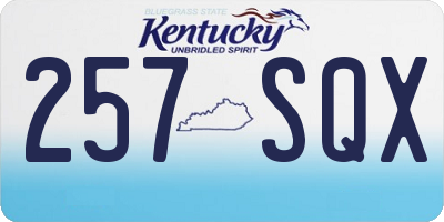 KY license plate 257SQX