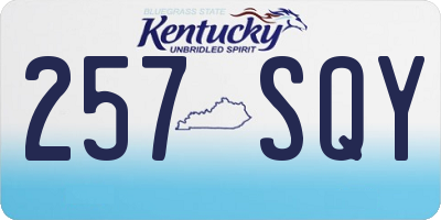KY license plate 257SQY