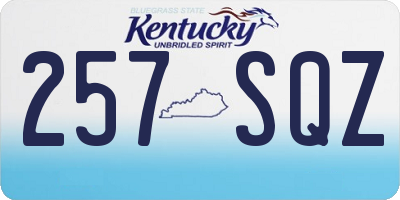 KY license plate 257SQZ