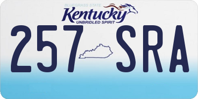 KY license plate 257SRA