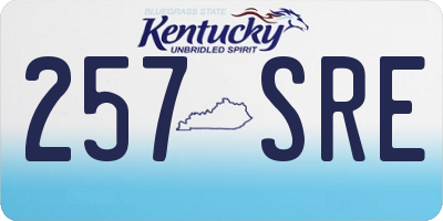 KY license plate 257SRE