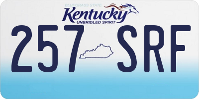 KY license plate 257SRF