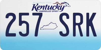 KY license plate 257SRK