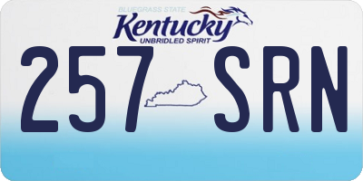 KY license plate 257SRN