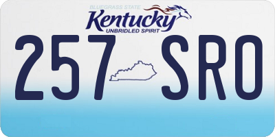 KY license plate 257SRO