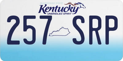 KY license plate 257SRP