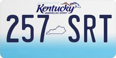 KY license plate 257SRT