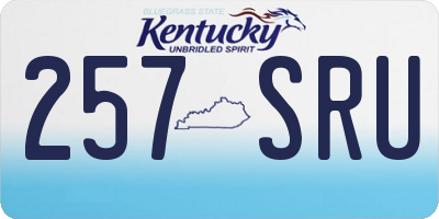 KY license plate 257SRU
