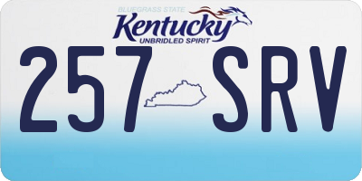 KY license plate 257SRV