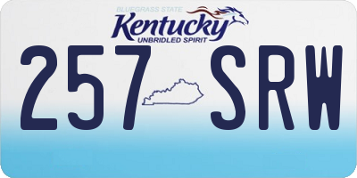 KY license plate 257SRW