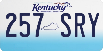 KY license plate 257SRY