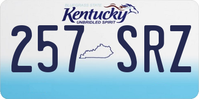 KY license plate 257SRZ