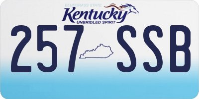 KY license plate 257SSB