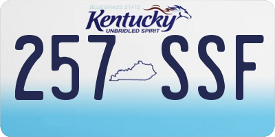 KY license plate 257SSF